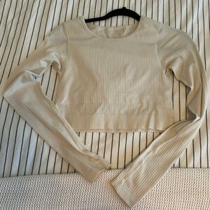 LuluLemon ebb to street ribbed long sleeve - White